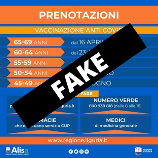 Covid, diffusa sui social grafica 'fake' campagna vaccinale, la Regione precisa: "Piano non ancora definito"
