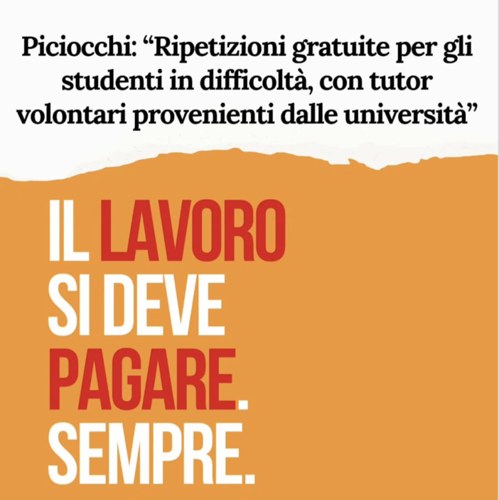 Elezioni comunali, i Giovani Democratici contro Piciocchi: “Il lavoro si paga, basta sfruttamento mascherato da volontariato”