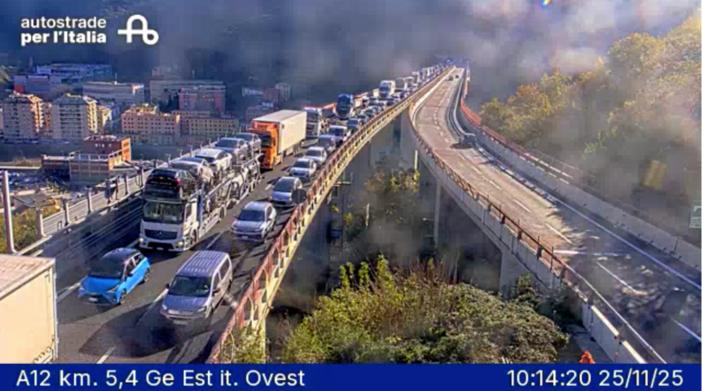 Incidente in A12, rallentamenti e lunghe code nel tratto tra Nervi e Genova Est