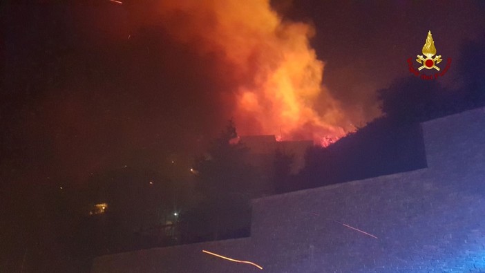 Incendio sulle alture di Cogoleto, il presidente Toti: "Il peggio è passato. Temo che la stima dei danni non sarà leggera" (FOTO e VIDEO)