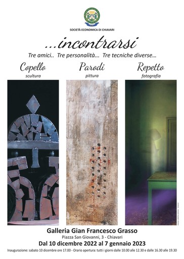 &quot;Incontrarsi...&quot;: i lavori Andrea Copello, Stefano Parodi e Paolo Repetto in mostra a Chiavari