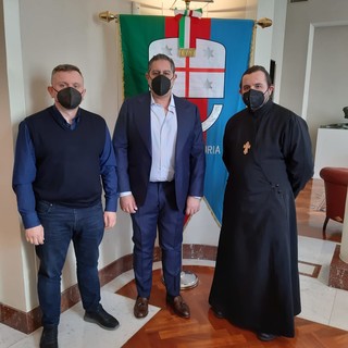 L'incontro tra Giovanni Toti e i rappresentanti della comunità ucraina a Genova