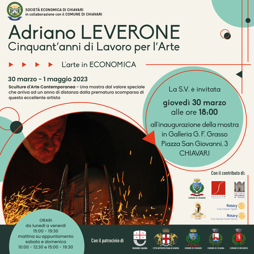 A Chiavari una mostra dedicata ad Adriano Leverone, maestro dell'arte contemporanea