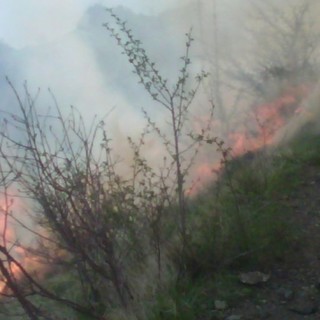 Parco di Portofino, ancora attivo l'incendio in località Casone
