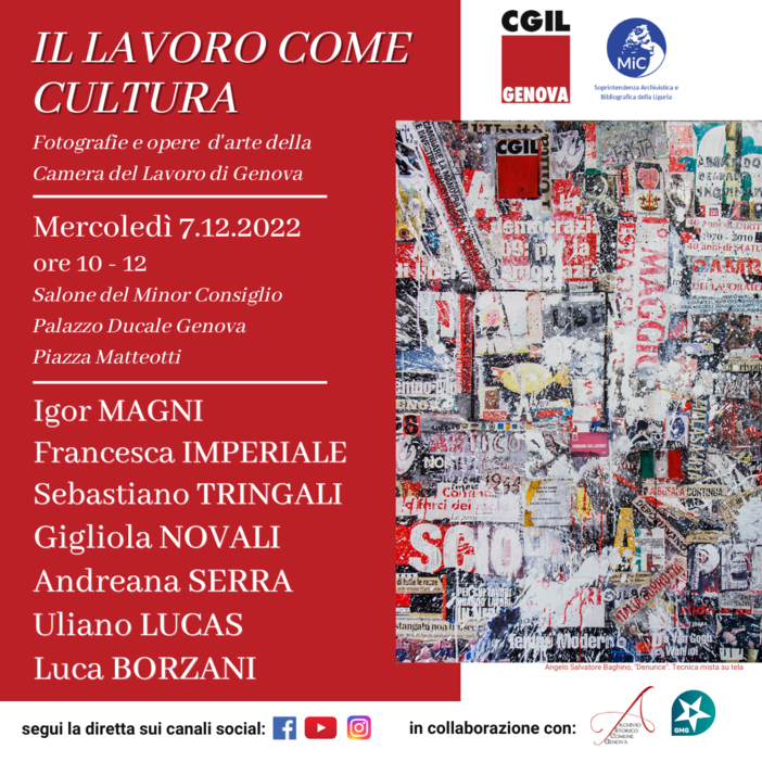 Il 7 dicembre a Palazzo Ducale la presentazione dell'archivio fotografico Camera del Lavoro di Genova