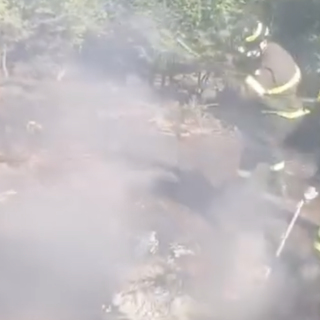 Incendio boschivo a Torriglia, Vigili del Fuoco al lavoro vicino al lago del Brugneto