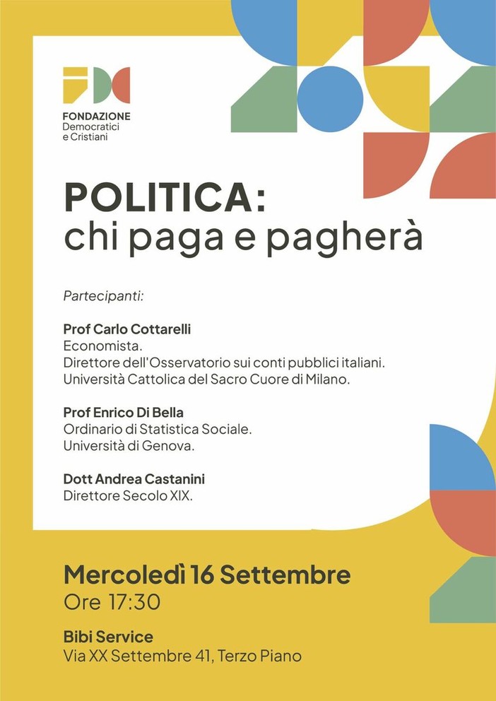 La Fondazione Democratici e Cristiani promuove l'incontro sulla trasparenza dei programmi elettorali con Carlo Cottarelli