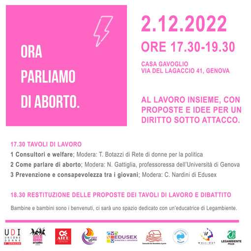 "Ora parliamo di aborto", venerdì il secondo incontro per discutere con associazioni e attiviste "Ora parliamo di aborto", venerdì il secondo incontro per discutere con associazioni e attiviste
