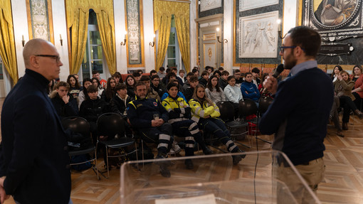 Crollo ponte Morandi, i ragazzi del liceo scientifico Bruni di Padova incontrano a Tursi la protezione civile del Comune