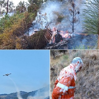 Sotto controllo ma ancora attivo l'incendio sul monte Timone, spento quello in punta Martin