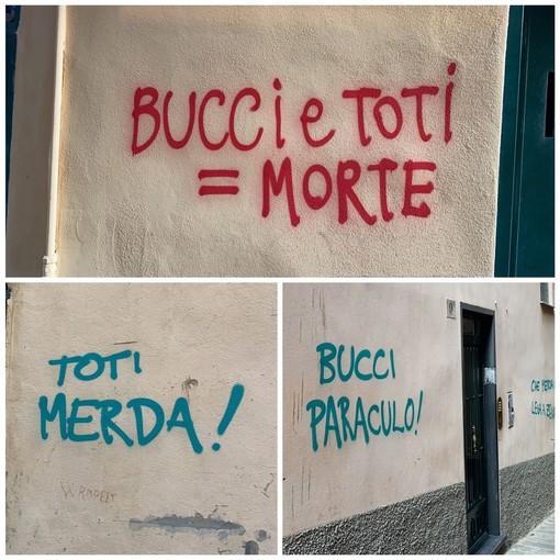 Insulti sui muri del Centro Storico a Genova verso Toti e Bucci: &quot;Offeso il decoro della città&quot;