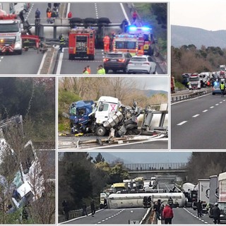 Incidente tra tir sulla A10: un morto e un ferito grave. Viabilità paralizzata (FOTO e VIDEO)