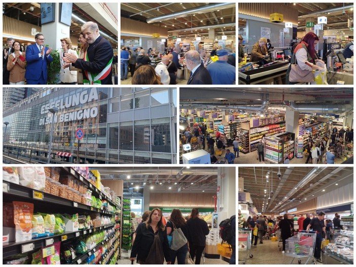 Esselunga, in migliaia all'inaugurazione del punto vendita di San Benigno, Bucci: "Sarà vettore per l'export di Genova" (foto e video)