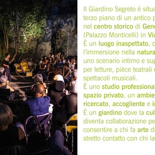 Teatro, musica e poesia protagoniste per il secondo anno dei venerdì culturali Del Giardino Segreto di Via Cairoli Teatro, musica e poesia protagoniste per il secondo anno dei venerdì culturali Del Giardino Segreto di Via Cairoli