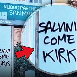 "Salvini come Kirk": la scritta apparsa in corso Europa ha suscitato reazioni dure dal mondo politico "Salvini come Kirk": la scritta apparsa in corso Europa ha suscitato reazioni dure dal mondo politico