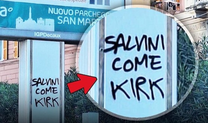 "Salvini come Kirk": la scritta apparsa in corso Europa ha suscitato reazioni dure dal mondo politico "Salvini come Kirk": la scritta apparsa in corso Europa ha suscitato reazioni dure dal mondo politico