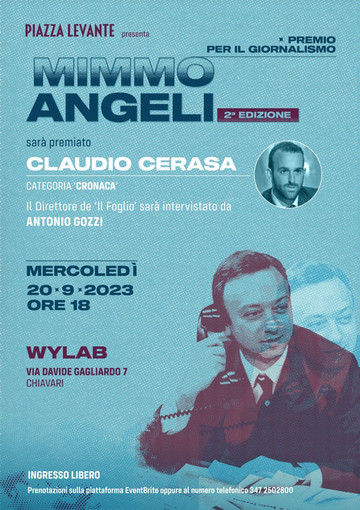 Premio Angeli: Claudio Cerasa premiato a Wylab per la categoria cronaca Premio Angeli: Claudio Cerasa premiato a Wylab per la categoria cronaca