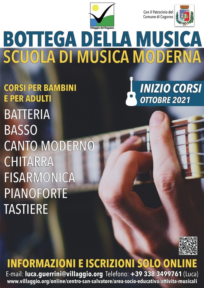 Bottega della Musica del Villaggio del Ragazzo, al via i corsi 2021-2022