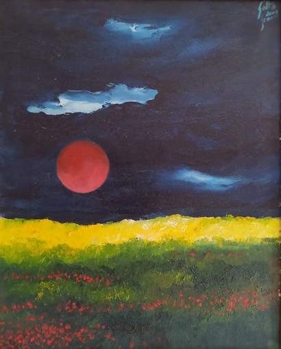 “Luna Piena delle Fragole”, opera pittorica di Franco Gotta