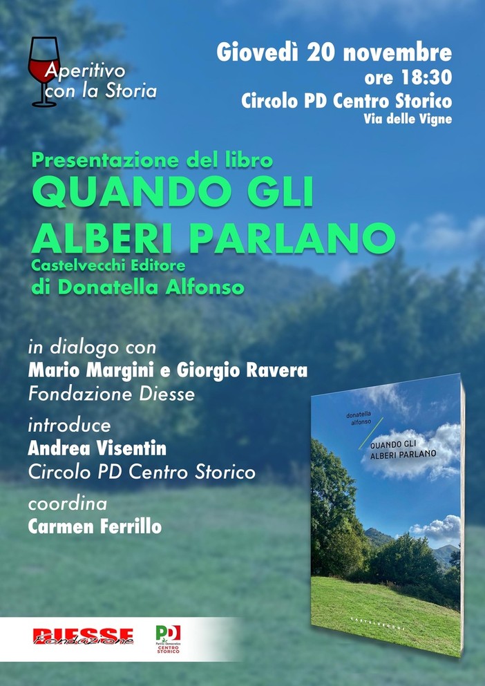 Al Circolo PD Centro Storico la presentazione del romanzo di Donatella Alfonso “Quando gli alberi parlano”