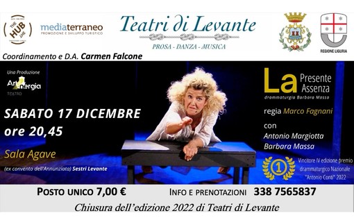 Sestri Levante, sabato lo spettacolo 'La presente assenza'