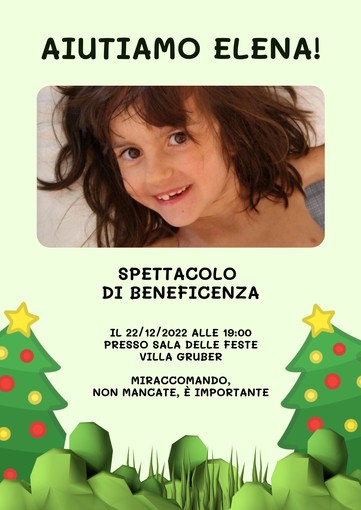 'Aiutiamo Elena', il 22 dicembre lo spettacolo dedicato alla bambina genovese affetta da NUBPL