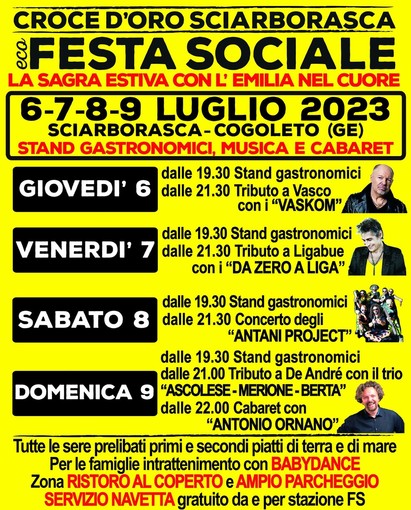 A Sciarborasca torna la sagra organizzata dalla Croce d'Oro