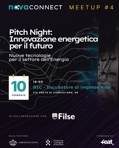 Nova Connect porta a Genova l'innovazione energetica: il 10 febbraio la Pitch Night