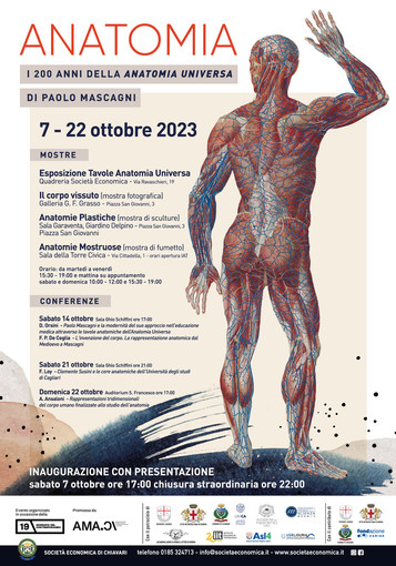'Anatomia: i 200 anni della Anatomia Universa di Paolo Mascagni', alla Società Economica di Chiavari la mostra 'Anatomia: i 200 anni della Anatomia Universa di Paolo Mascagni', alla Società Economica di Chiavari la mostra