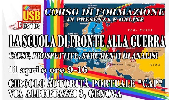 "La scuola di fronte alla guerra. Cause, prospettive, strumenti di analisi", Usb e Cestes organizzano un corso di formazione "La scuola di fronte alla guerra. Cause, prospettive, strumenti di analisi", Usb e Cestes organizzano un corso di formazione