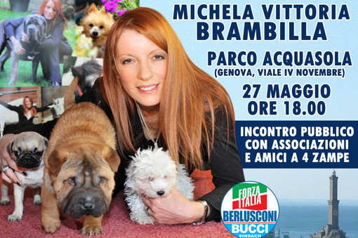Domani Michela Vittoria Brambilla incontra i cittadini con i loro amici a 4 zampe