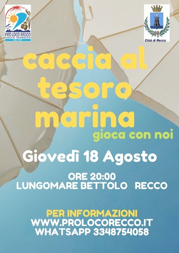 Recco, caccia al tesoro marina per bambini e ragazzi