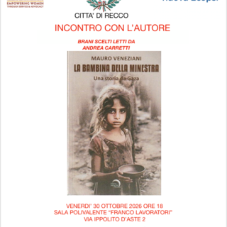 Recco, nella sala Franco Lavoratori la presentazione del libro "La bambina della minestra"