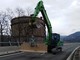 Le immagini delle attività nel cantiere per la demolizione del ponte Morandi