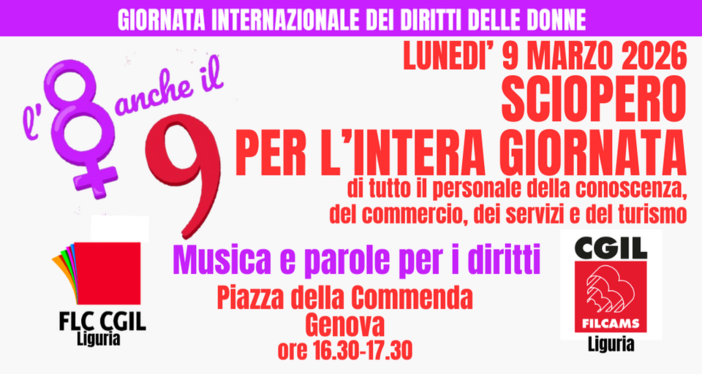 "Basta lavoro povero e discriminazioni": le donne di Filcams e Flc Cgil si fermano il 9 marzo