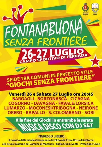 Tornano le sfide sportive fra i Comuni con "Fontanabuona Senza Frontiere"
