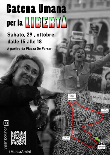 'Una catena umana per la libertà', domani in piazza De Ferrari manifestazione contro il regime dell'Iran