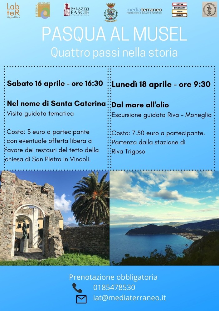 Sestri Levante, sabato 16 e lunedì 18 aprile 'Quattro passi nella storia' Sestri Levante, sabato 16 e lunedì 18 aprile 'Quattro passi nella storia'