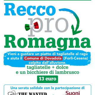 "Recco pro Romagna", una cena di solidarietà per la comunità di Dovadola