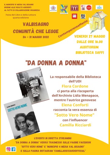 'Da donna a donna', l'evento il 27 maggio all'Auditorium Biblioteca Saffi 'Da donna a donna', l'evento il 27 maggio all'Auditorium Biblioteca Saffi