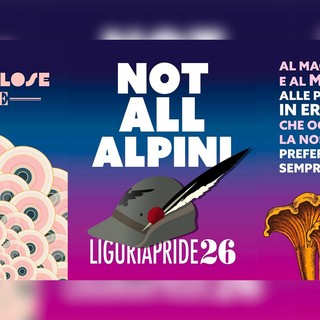 Grafiche del Liguria Pride contro gli alpini, il centrodestra attacca Salis: "Si dissoci e chiarisca sul patrocinio"