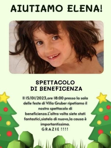 'Aiutiamo Elena', il 15 gennaio lo spettacolo dedicato alla bambina genovese affetta da NUBPL 'Aiutiamo Elena', il 15 gennaio lo spettacolo dedicato alla bambina genovese affetta da NUBPL