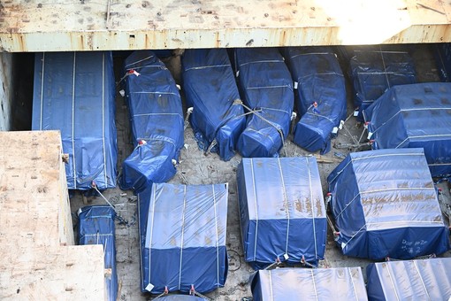 Le componenti della 'talpa' arrivate a Genova Le componenti della 'talpa' arrivate a Genova