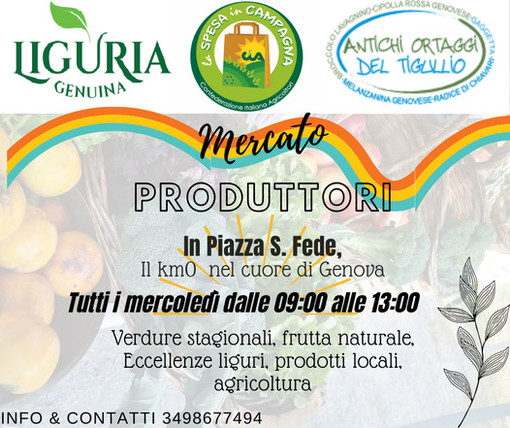 A Genova in Piazza Santa Fede ogni mercoledì con il Mercato dei Produttori