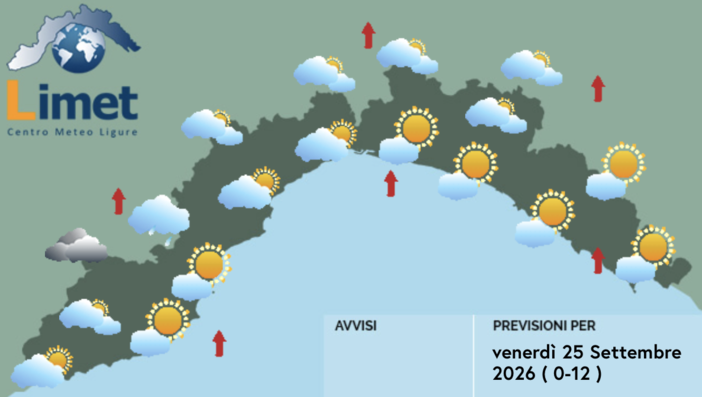 Meteo, qualche possibile piovasco nelle zone interne Meteo, qualche possibile piovasco nelle zone interne