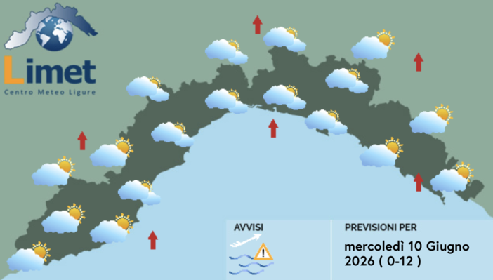 Meteo, risveglio con cieli nuvolosi su gran parte della Liguria