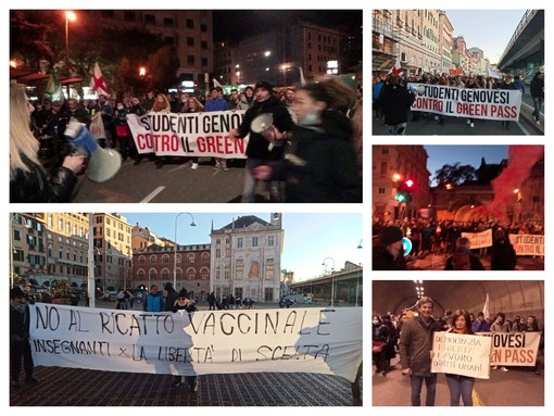 "No Draghi no pass", ventiduesima manifestazione contro il green pass a Genova (FOTO e VIDEO) "No Draghi no pass", ventiduesima manifestazione contro il green pass a Genova (FOTO e VIDEO)