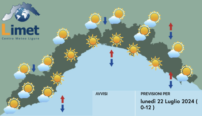 Meteo, nuvole in diminuzione sulla Liguria. Possibili temporali sui rilievi nel pomeriggio Meteo, nuvole in diminuzione sulla Liguria. Possibili temporali sui rilievi nel pomeriggio