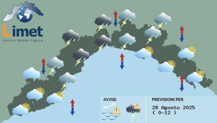 Meteo, piogge intense e vento forte sulla Liguria