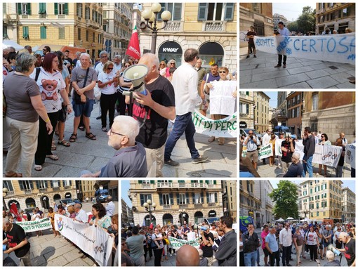 "Pronti alla mobilitazione", i cittadini protestano contro i depositi chimici e la linea merci al Campasso (foto e video)